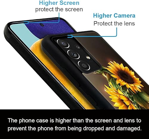 Miniatura 5 de Funda compatible con Samsung Galaxy A32 4G, diseño de girasoles de mariposa azul, 1 funda de alta definición a prueba de golpes, antideslizante,