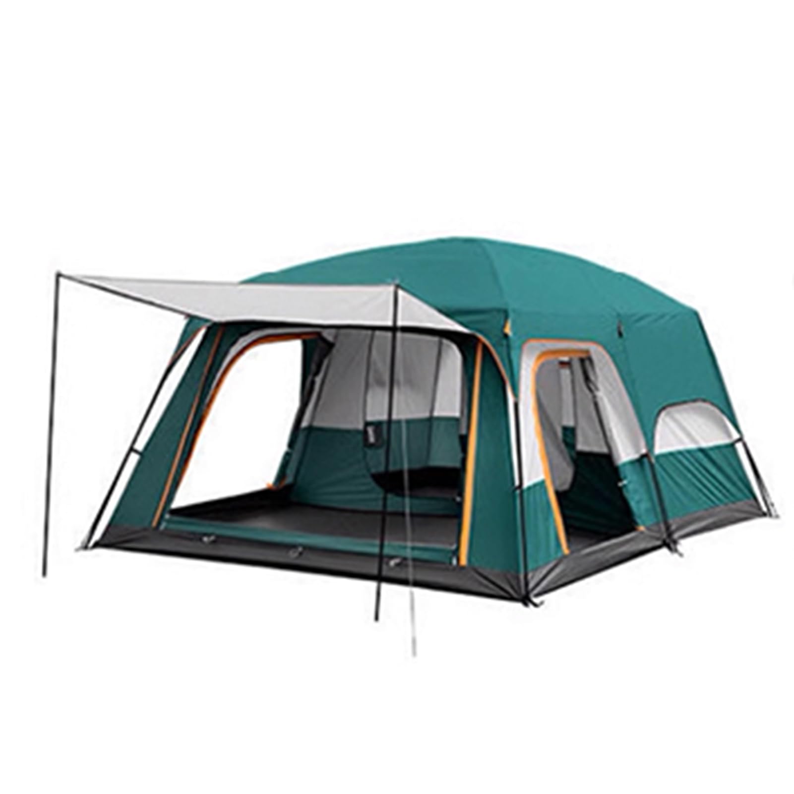 Tienda de Campaña Extragrande para 8-12 Personas, Familiar Portátil de Dos Habitaciones y Un Salón (430x305x200cm), Oxford Resistente al Sol, Verde Oscuro, RARA