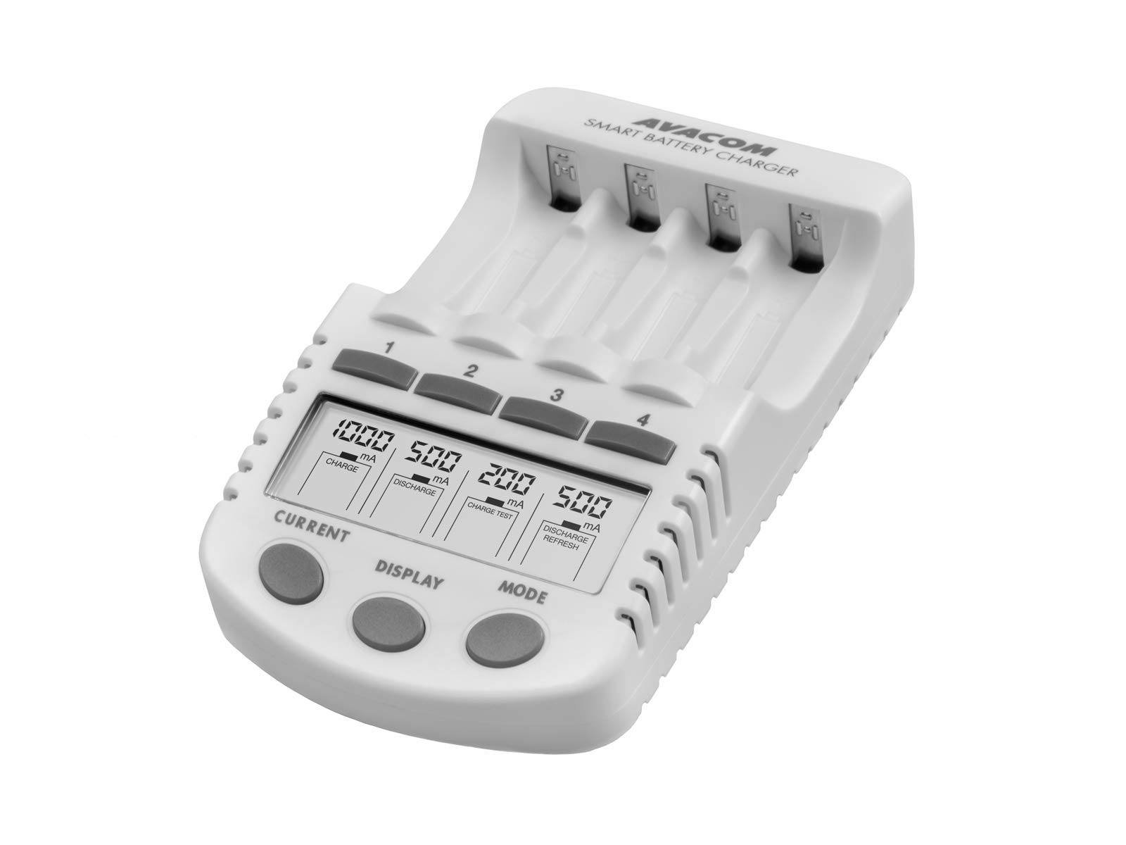 caricatore Intelligent Quattro Canali (AA, AAA) Ni-MH, Ni-Cd Bianco