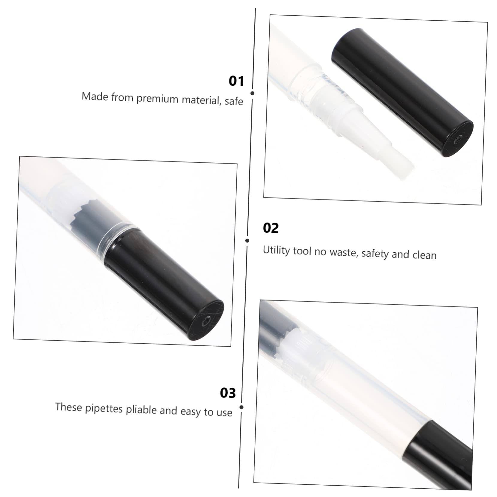 STOBOK 3 Set Di Mini Penne Per Nail Art Tubo Vuoto Penna Per Per Cuticole Penna Per Rivitalizzante Fornitura All'ingrosso Facile Da Riempire Sicuro Robusto 10 Pezzi*3