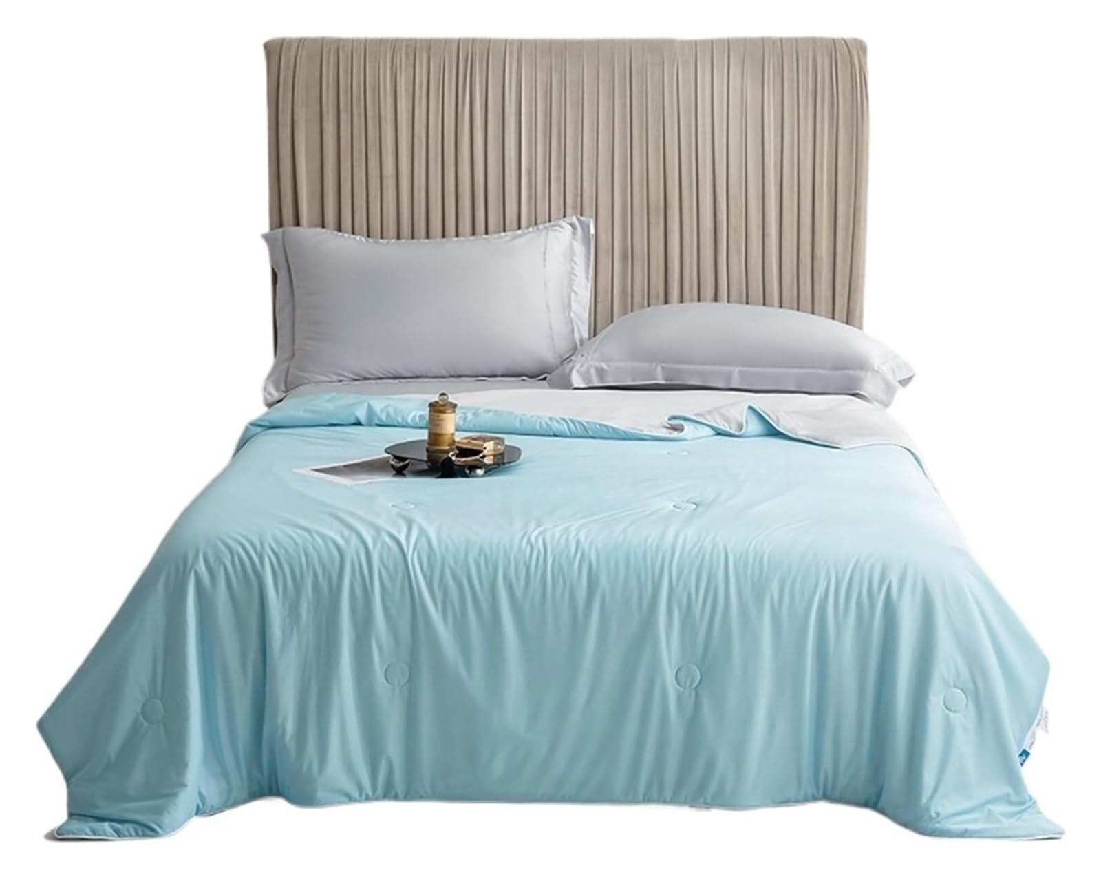 EBzvblxm Cooling Blanket for Summer, Double Sided Fabric Cooling Blanket for Summer, Multicolor, Multiple Sizes(Sky Blue,220x240cm)