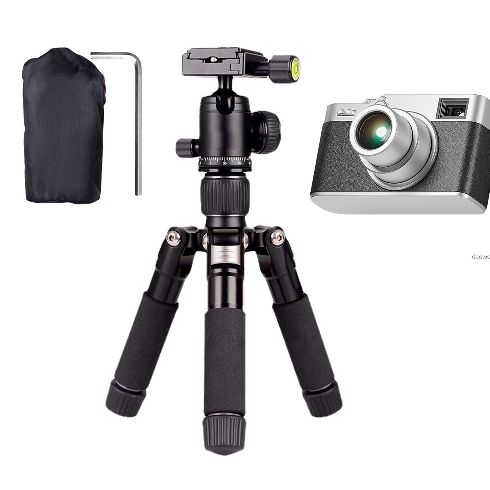 Treppiede da tavolo, in lega di alluminio-magnesio, treppiede per | fotocamera SLR, supporto per telefono live streaming, con borsa e chiave per selfie, fotocamera, live streaming