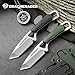 DRACHENADER Neck Knife Small Tanto Fixed Blade Knife Full Tang Outdoor Tools (B-BLACK BLADE+ GREEN HANDLE)