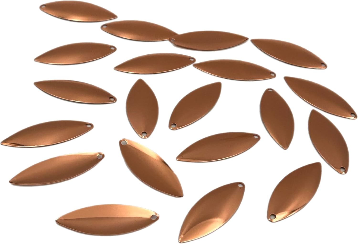 Willow Copper Smooth Spinner Blade for Lure Making Supplies DIY Lure Part for Spinnerbait Inline Spinner Blade Made in USA 10 Pack or 20 Pack 100% Copper Willow Blade