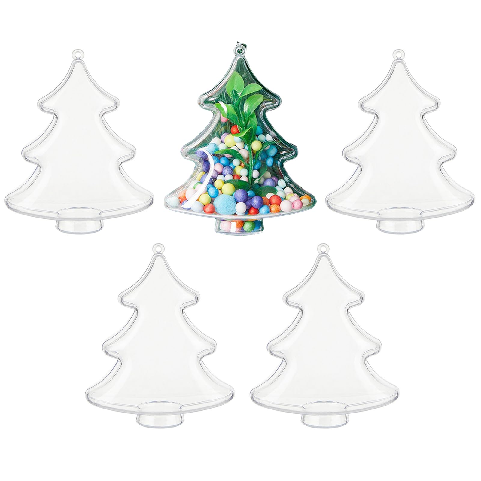Boules transparentes sapin de Noël emboîtables en plastique rigide