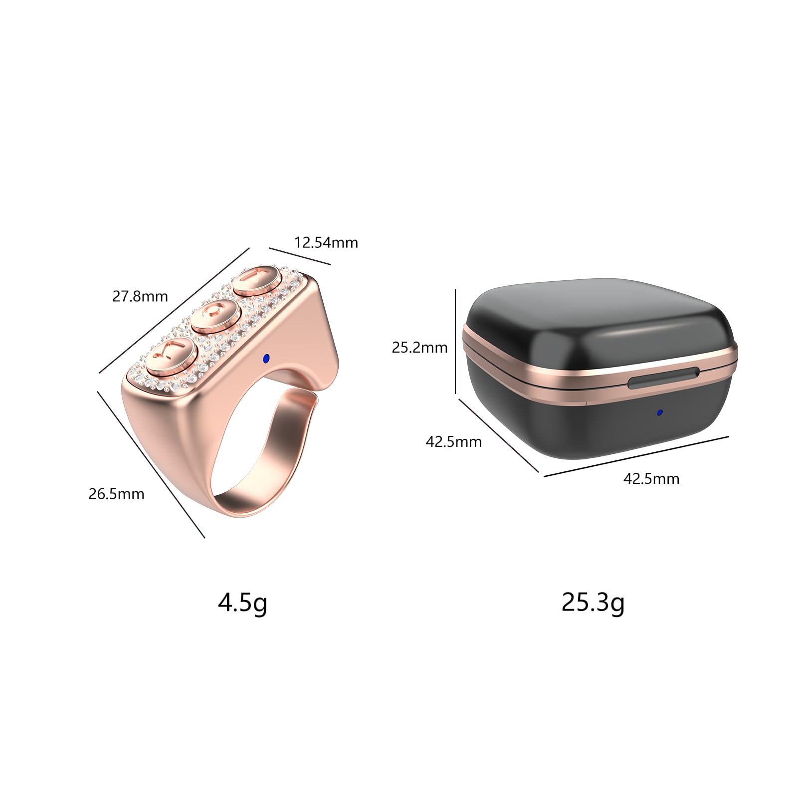 Mando a distancia Bluetooth TIK TOK inalámbrico para cámara TYUOBOX con botón de disparador remoto con funda de carga para iPhone, Android, iPad, teléfono celular (rosa rosa)