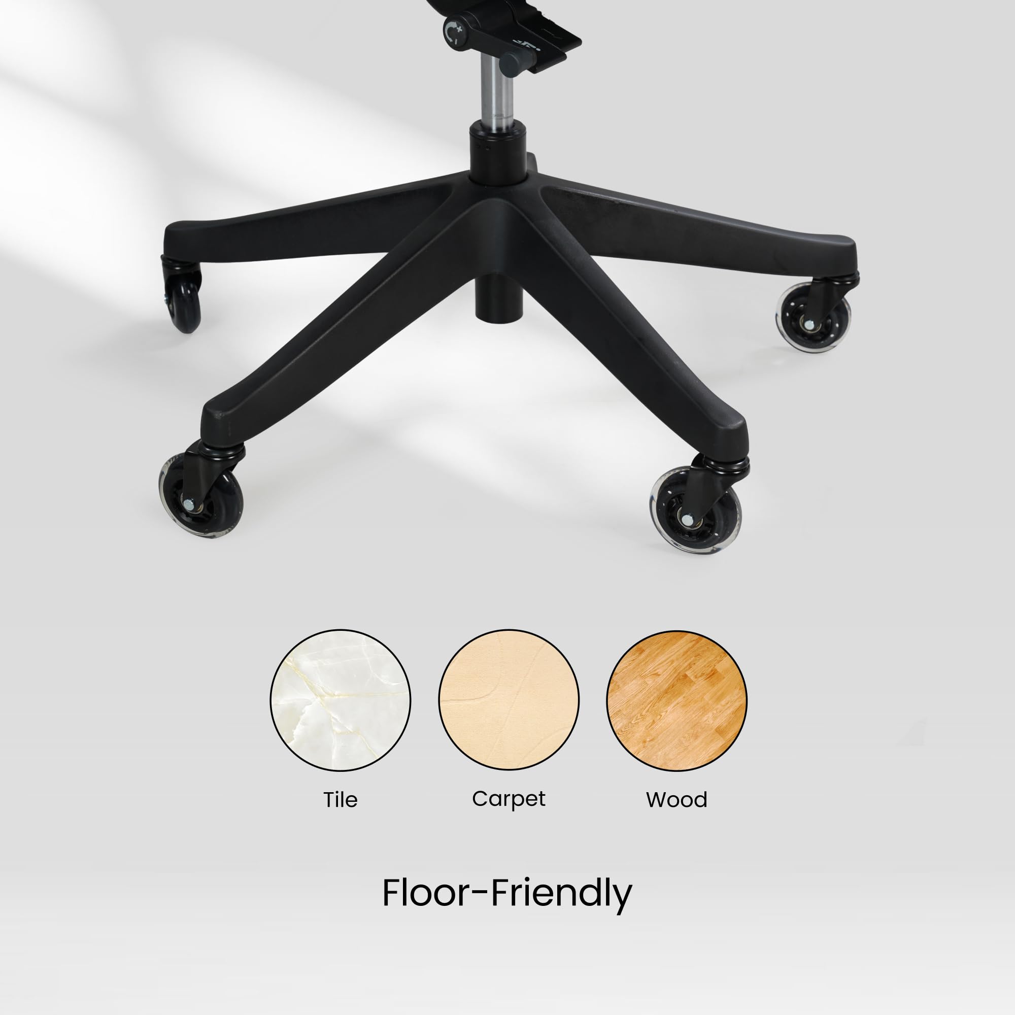 FLEXISPOT Set di 5 Ruote per Sedia da Ufficio, Ruote Silenziose in Gomma 11x22 mm, Rotelle per Pavimenti Duri Parquet Laminato Vinile Piastrelle, Ideali per Sedia da Scrivania e Gaming