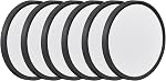 6PK 9 1 cm LED Lumières de plafond de montage, 18W, 1860LM, 3000K/4000K/6000K CCT Luminaires à panneau plat rond pour Hallway, Cuisine, Chambre, Lave-linge, Noir