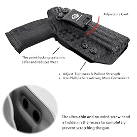 POLE.CRAFT M&P 2.0 Carbon Fiber Kydex IWB Holster for Smith & Wesson M&P 9mm M2.0 4/4.25, Inside Waistband Carry Concealed (Black, Right)