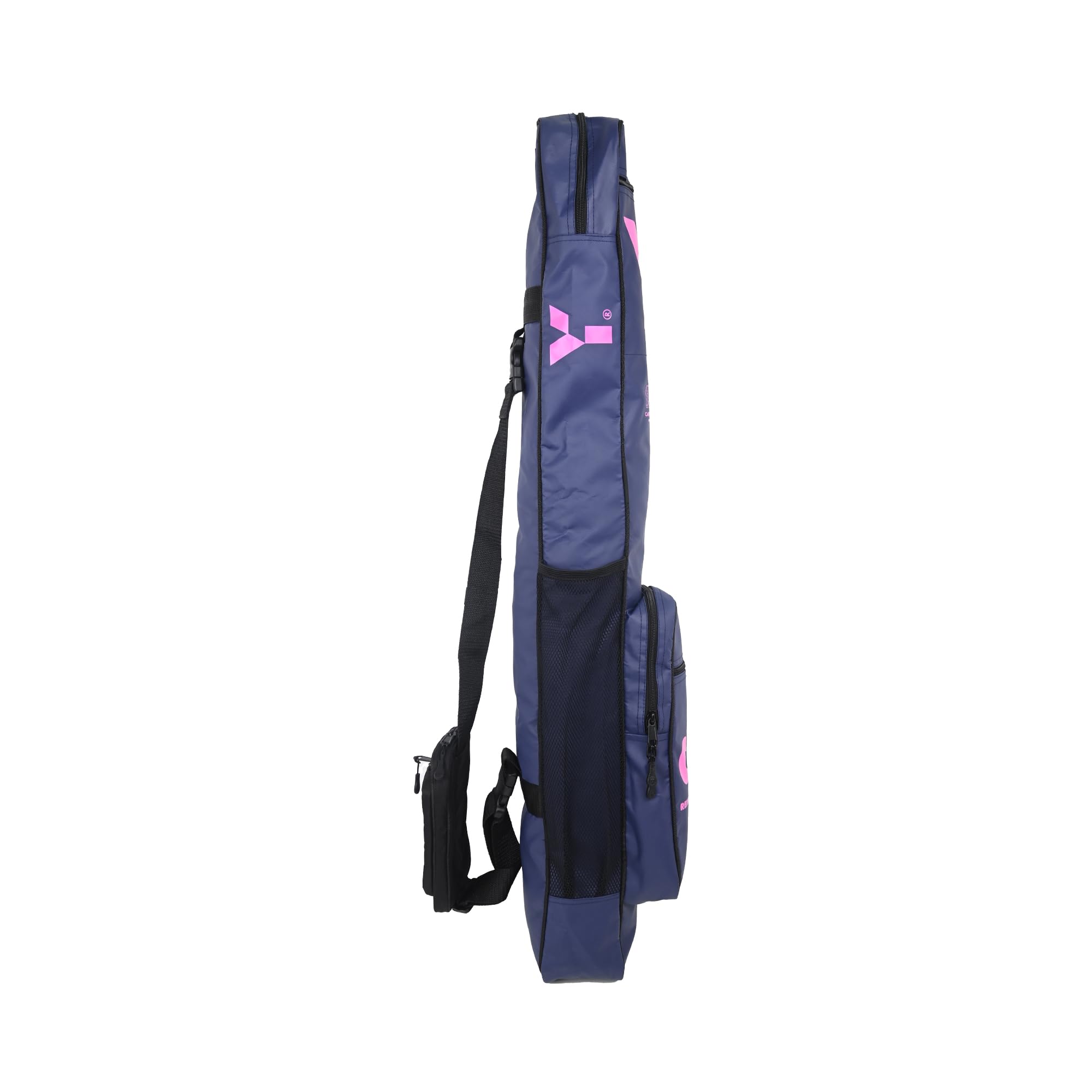Y 1 sac de hockey C.2, sangle rembourrée, parfait pour les juniors, petits compartiments séparés, espace pour 2 bâtons, 30L, bleu marine/rose