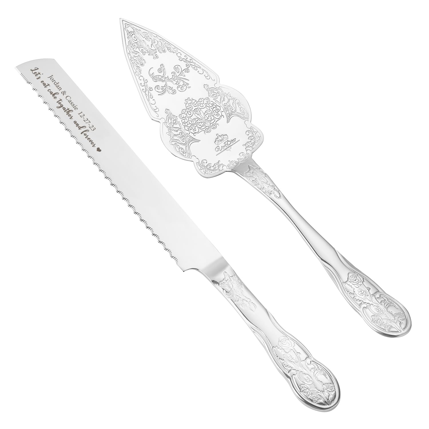 AW Bridal Wedding Cake Knife And Server Set, Vintage Cake Cutting Set