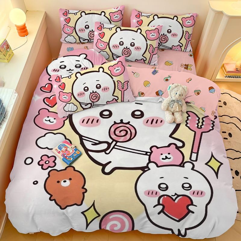 ちいかわ　アベイル　毛布　布団カバー　セット Amazon｜ちいかわ 寝具カバーセット 4点セット 布団カバー 枕