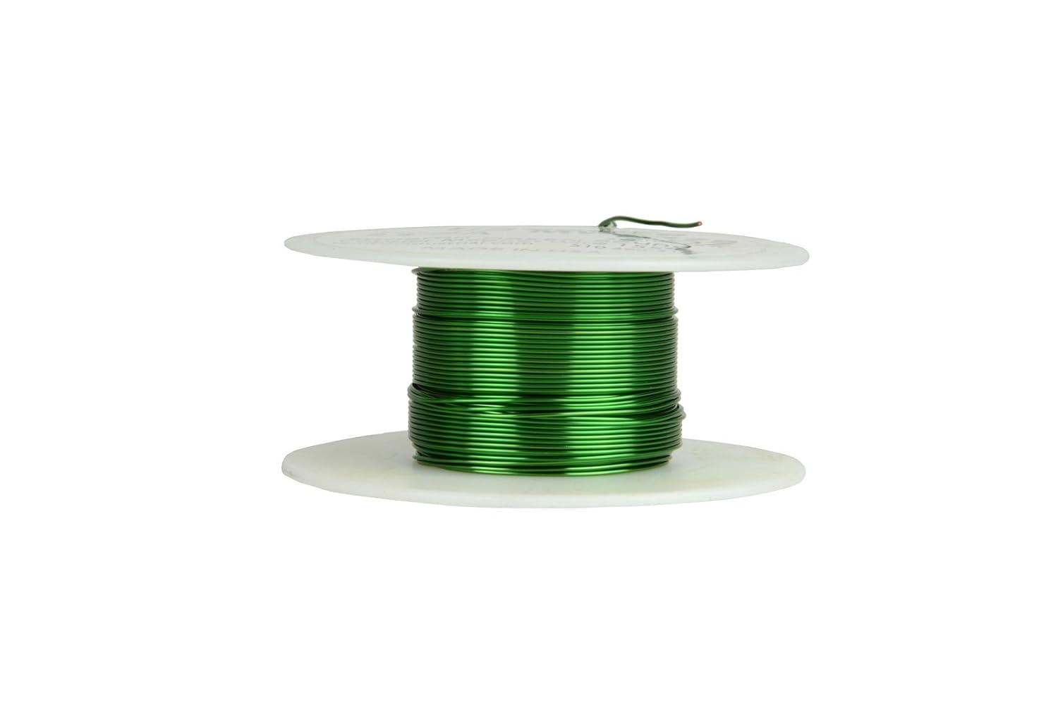 TEMCo 25 AWG Copper Magnet Wire - 1.5 lb 1493 ft 155°C Magnetic Coil Green