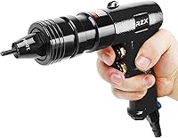 Vista 2 de RZX Herramienta de remache neumática Herramienta neumática de ajuste de tuerca de remache con cambio rápido M3 M4 M5 6-32 10-24 3/16 6 piezas