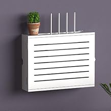 WiFi Router Storage Box,WiFi Box Hider Shelves for Wall,Basket for Hiding Router,No Punching Wall Hanging Router Hider Box,for Office and HomeWhite,L42.4cm/16.6in