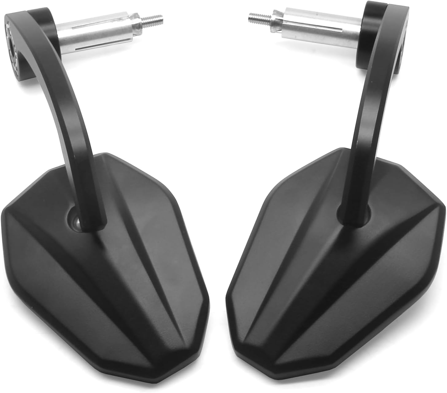 MZS Motorcycle Bar End Mirrors, 7/8 Handlebar Side Mirror Black CNC Aluminum Alloy Arrow Universal Rear View Accessories Compatible with Street Sport Bike Cruisers Touring Scooter