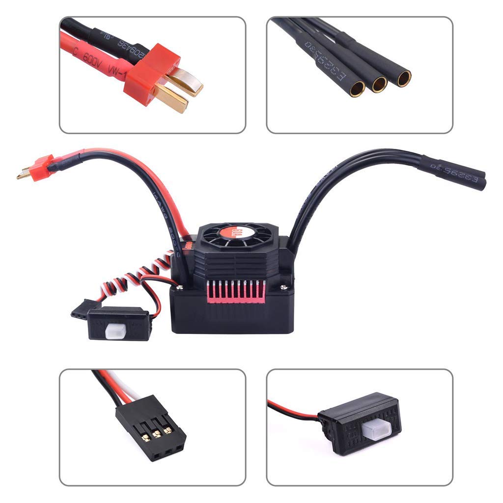 Impermeabile 60A Brushless ESC regolatore elettronico di velocità per 1/10 RC Car