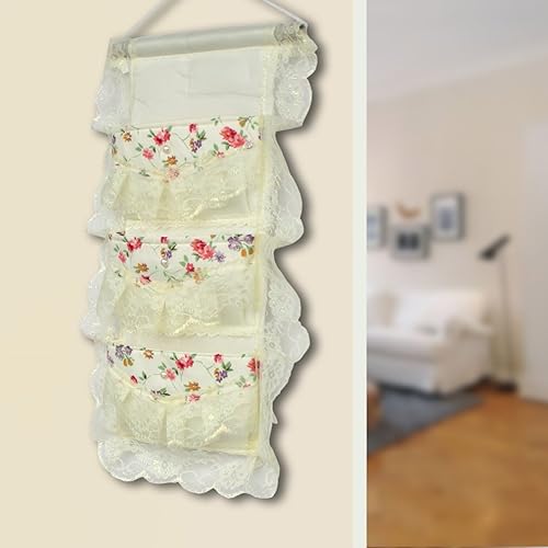 Miniatura 2 de [Seda de brote y aleación] marfil/para colgar en la pared/organizadores de pared/cestas/cestas colgantes (1119)