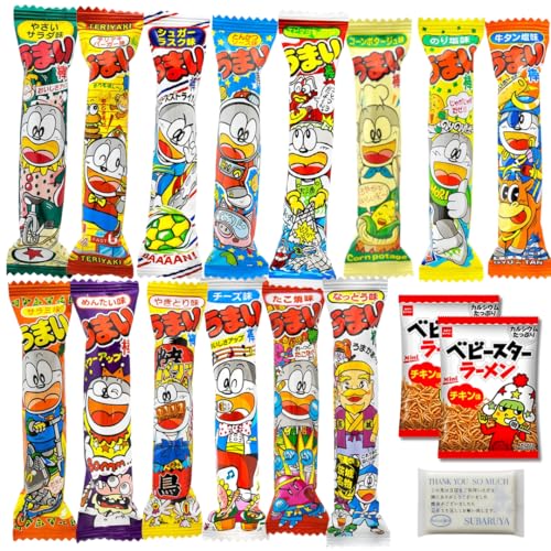 【駄菓子詰合せ】やおきん うまい棒 10種類 & ベビースターラーメン2個 セット