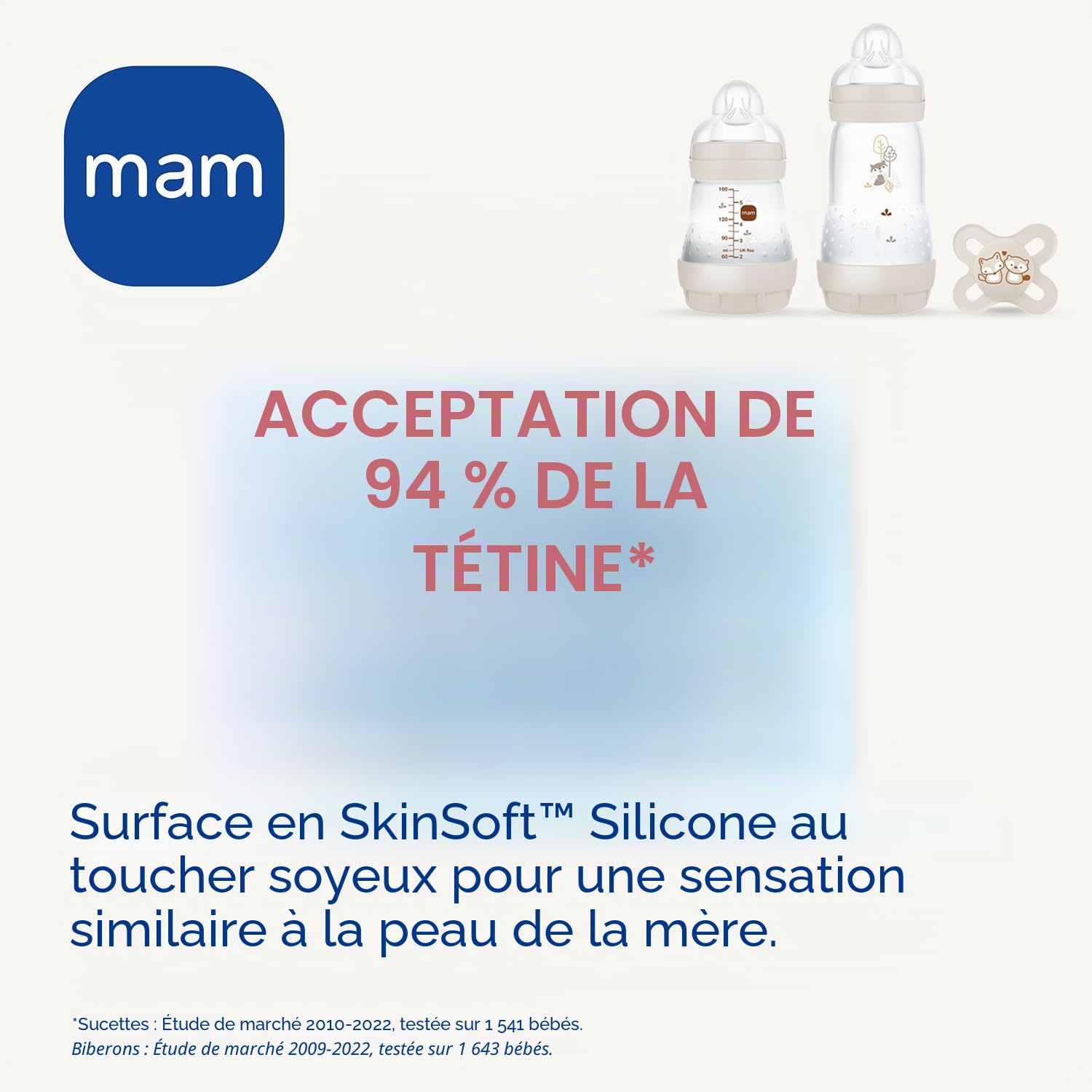 MAM, Set cadeau nouveau-né. Comprend: 2 biberons anti-colique (160 et 260 ml), 1 tétine Start, rose