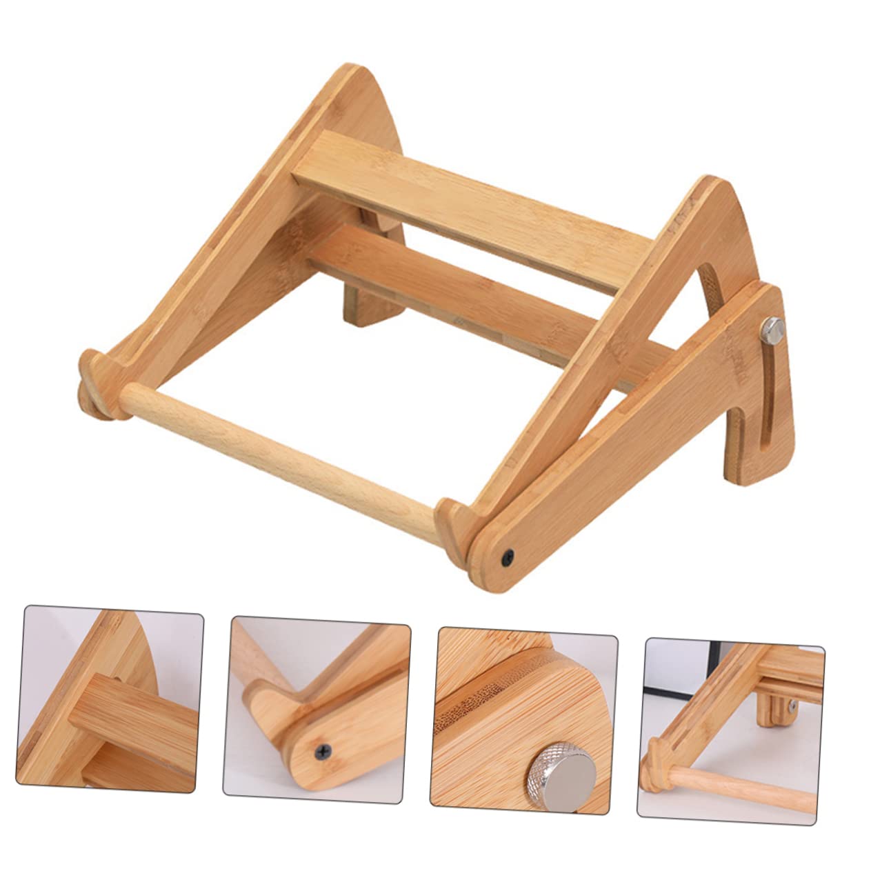KOMBIUDA Supporto Laptop in Legno Altezza Regolabile e Design Cavo, Scrivania Portatile per Laptop, Stabile e Antiscivolo per Casa e Ufficio