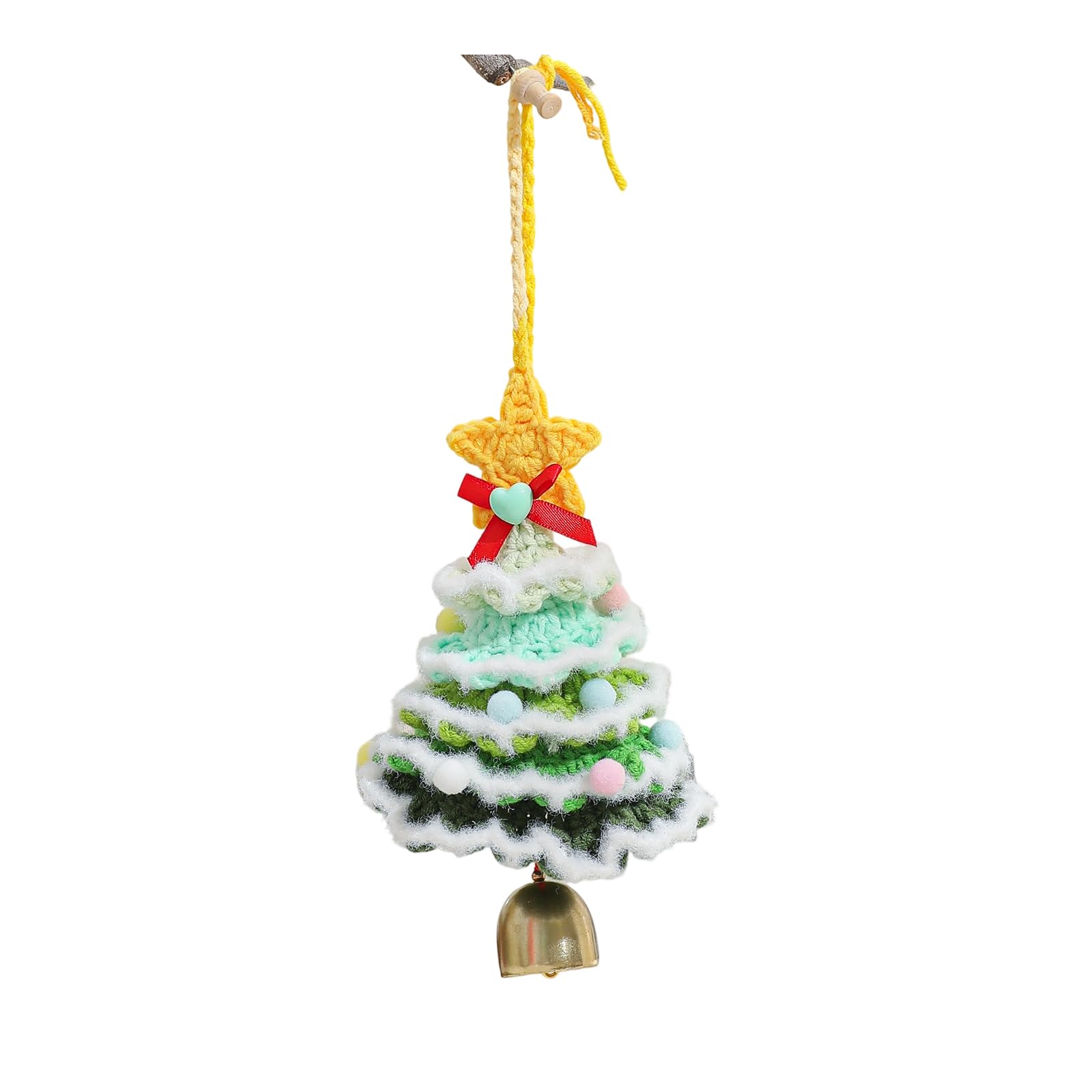 Hsioluted K Artisanal Weave Christmas Tree Decoration Soft Yarn Decoration For Vacation Home Dec Crochet Ornaments