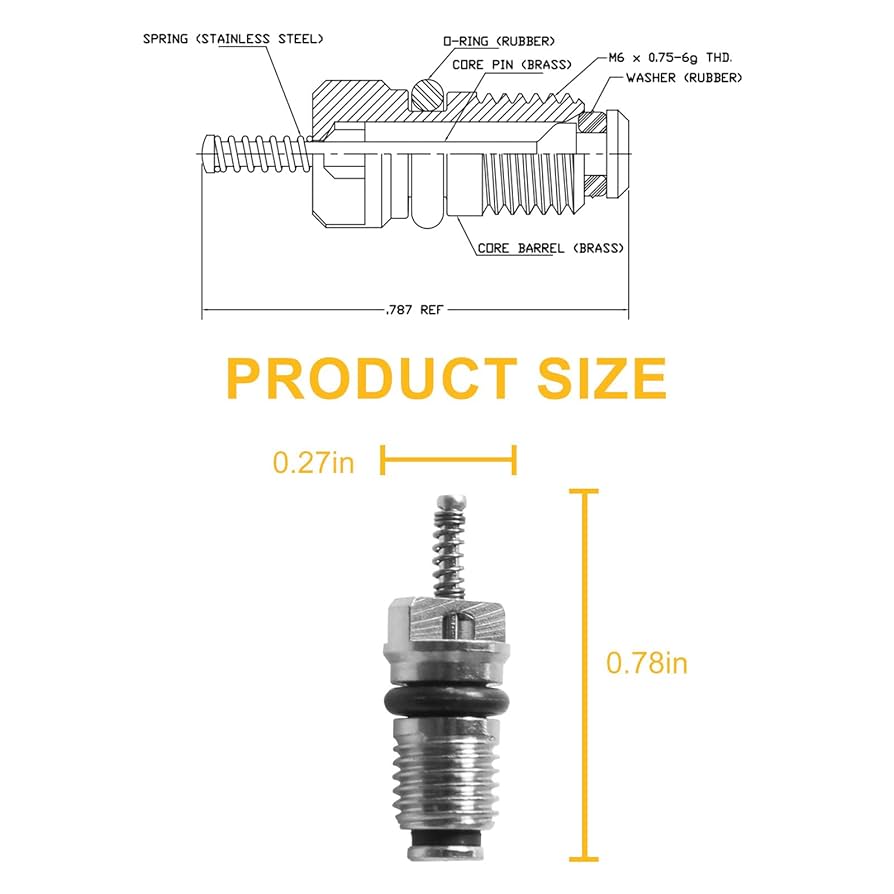 Amazon.com: LEDBarz 10 Pack Standard JRA A/C Schrader Valve