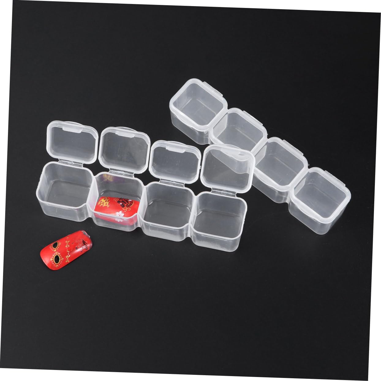Boîte de rangement transparente en plastique, grande taille, 24