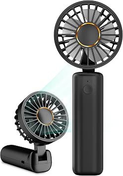 Portable Handheld Fan, Mini Desk Fan Foldable 2000mAh, 180 Ratotion, 3 Speeds, Ultra Quite, Up to 8H Long Use Time, Small Personal Cooling Fans Makeup Lash Fan for Women Girls