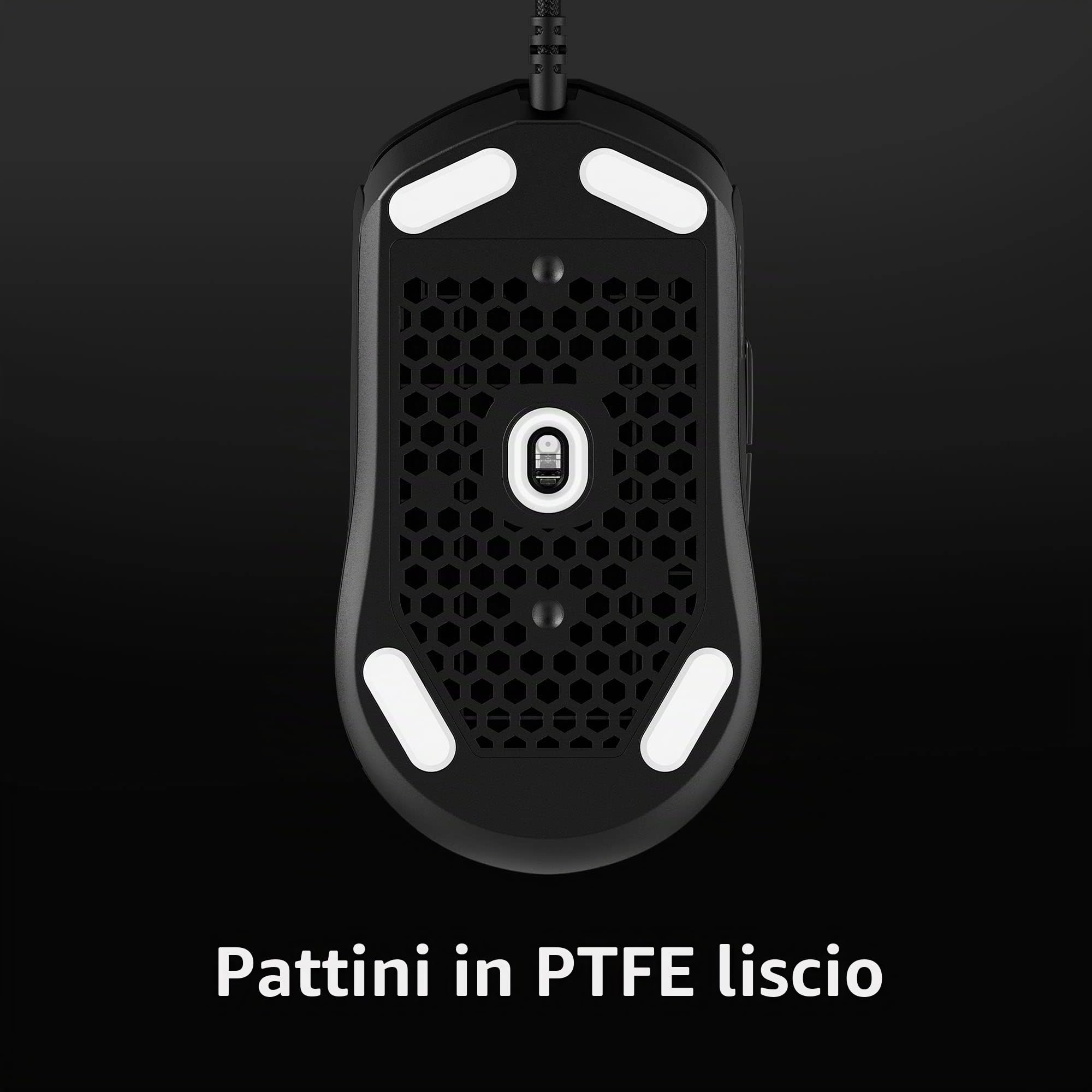 HyperX Pulsefire Haste 2, Mouse Gaming Cablato, Illuminazione RGB, 6 Tasti Programmabili, 26000 DPI, Resistenza fino a 100 Milioni di Clic, Cavo HyperFlex 2, Compatibile con Diverse Piattaforme, Nero