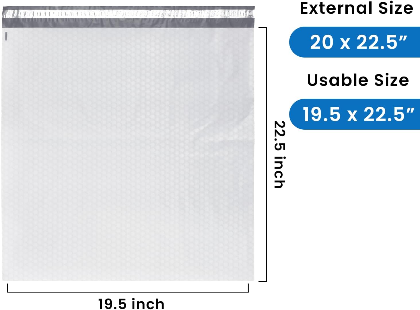 SMART MATTER Poly Bubble Mailer 19.5x22.5" (Usable Size) | 25 Pcs White Bubble Mailers |Opaque Design, Water Resistant, Self Seal, Durable Bubble Packaging Envelopes for Small Business, Online Sellers