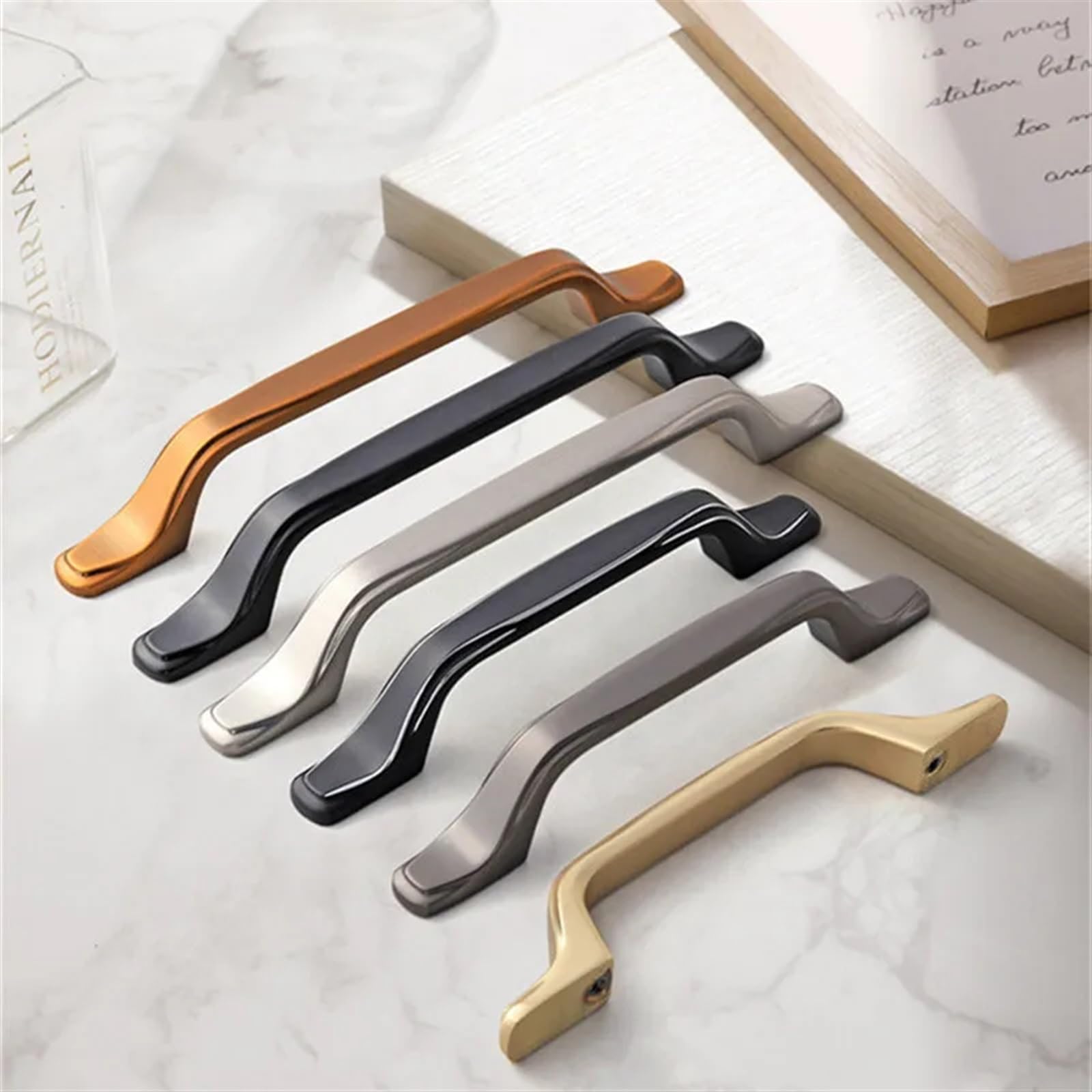 Poignées de meuble boutons de tiroir armoire zinc noir brillant 128mm