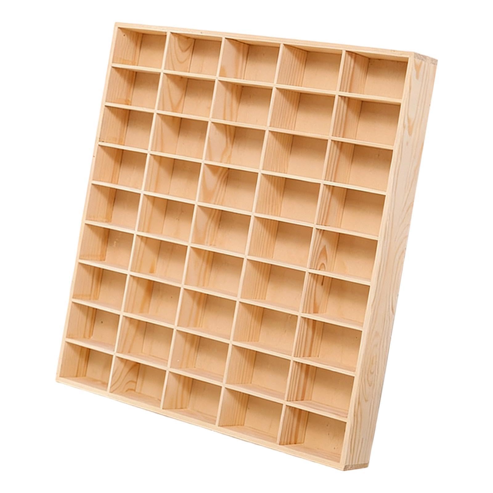 Holzregal für Modellautos mit Differenzierten Ablagen, Halterung für Actionfiguren, Miniatur Vitrinenschrank Zur Wandmontage, 58.6 cm X 58.6 cm X