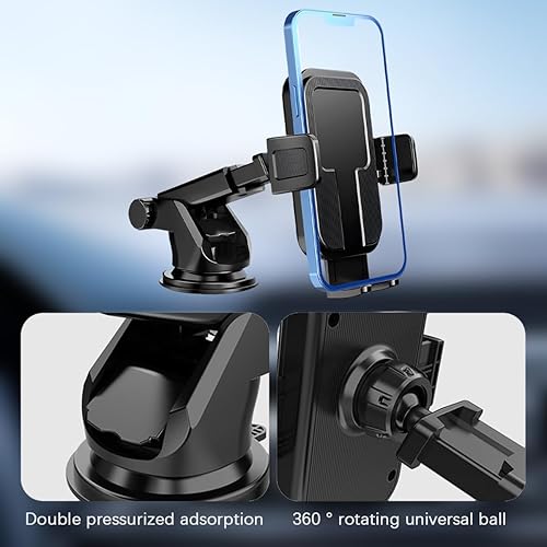 Miniatura 5 de Mandark Soporte giratorio para teléfono celular de automóvil, soporte giratorio para teléfono celular con ventosa, manos libres, accesorios de