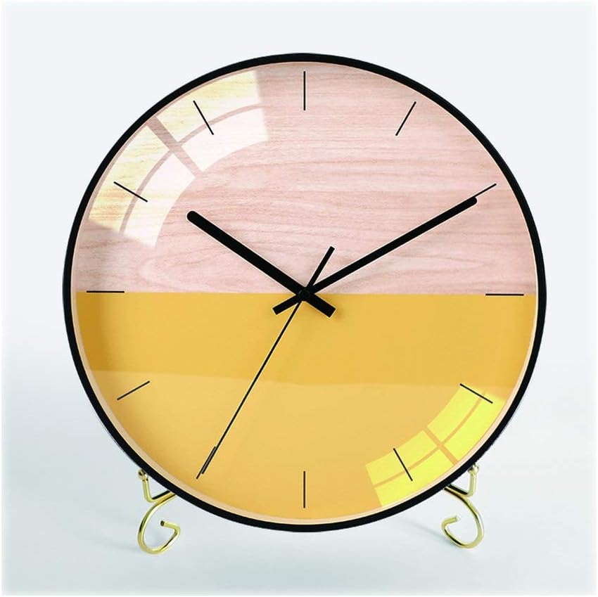 Desk Clock/Creative， Fashion， Simple Style/Bedroom， Living Room， Home Table Clock/Mantel Clock，13.8 Inches，Black， Metal Table Clock