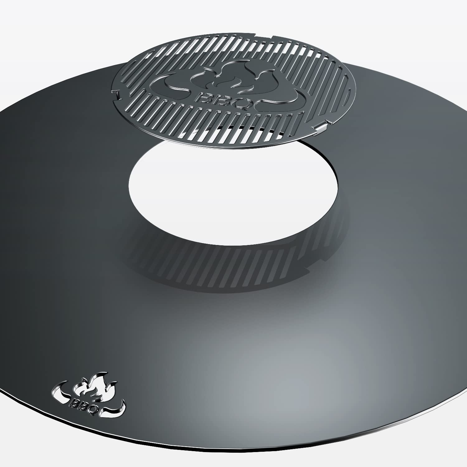teileplus24 FR09 Grillmeister Set | 3-teilig | Grillring 80 cm + Grilleinsatz ø 20cm + Abstandhalter, Größe:Grillring 80cm + Grilleinsatz + 3 Abstandshalter