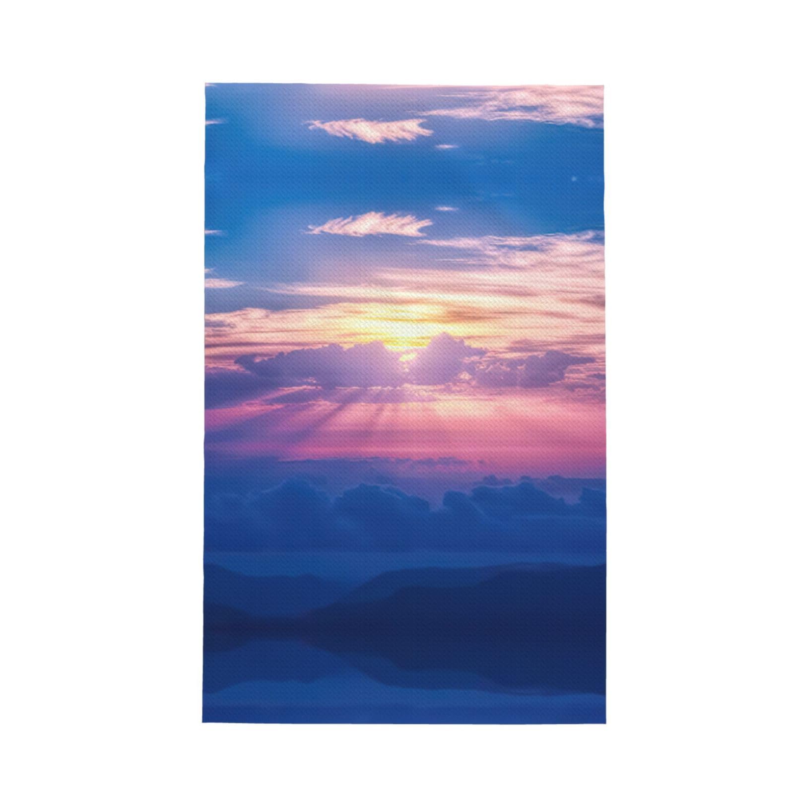 XXahnbm Clear Sky Print Waffle Kitchen Towel,Absorbent Hand Towel