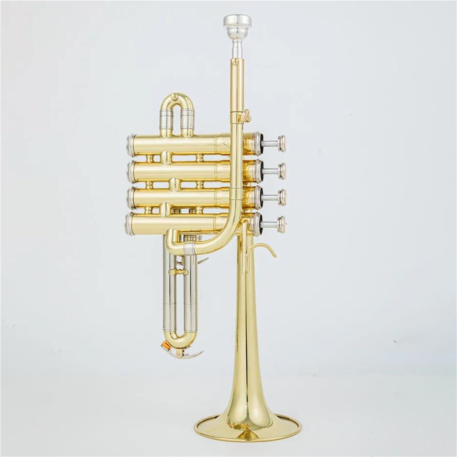Trompete Professionelle Hochtrompete Bb Piccolo Trompete Messing Gold Silber Lackoberfläche Trompete(Gold)