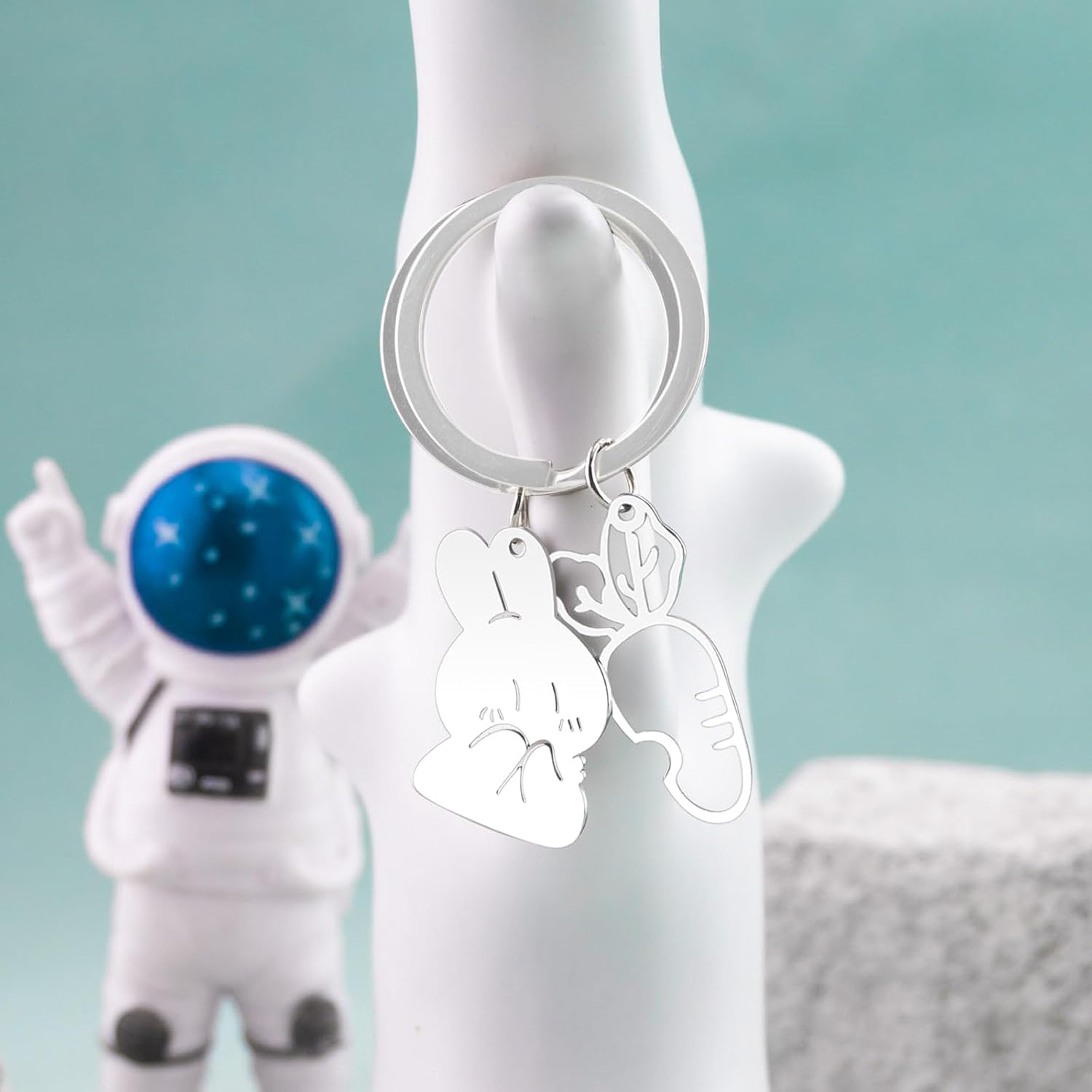 Bunny Charms Bunnies Keychain For Bunny Lovers Easter Basket Stuffers Cute Bunnies Gifts For Girls Boys Carrot Rabbit Key Chain For Valentines Gift Girl - Image 5