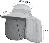 Vista 7 de Paquete de 2 sombreros de sol de ala ancha con protección UV para exteriores, UPF50+, sombrero de pesca para hombres y mujeres con solapa grande
