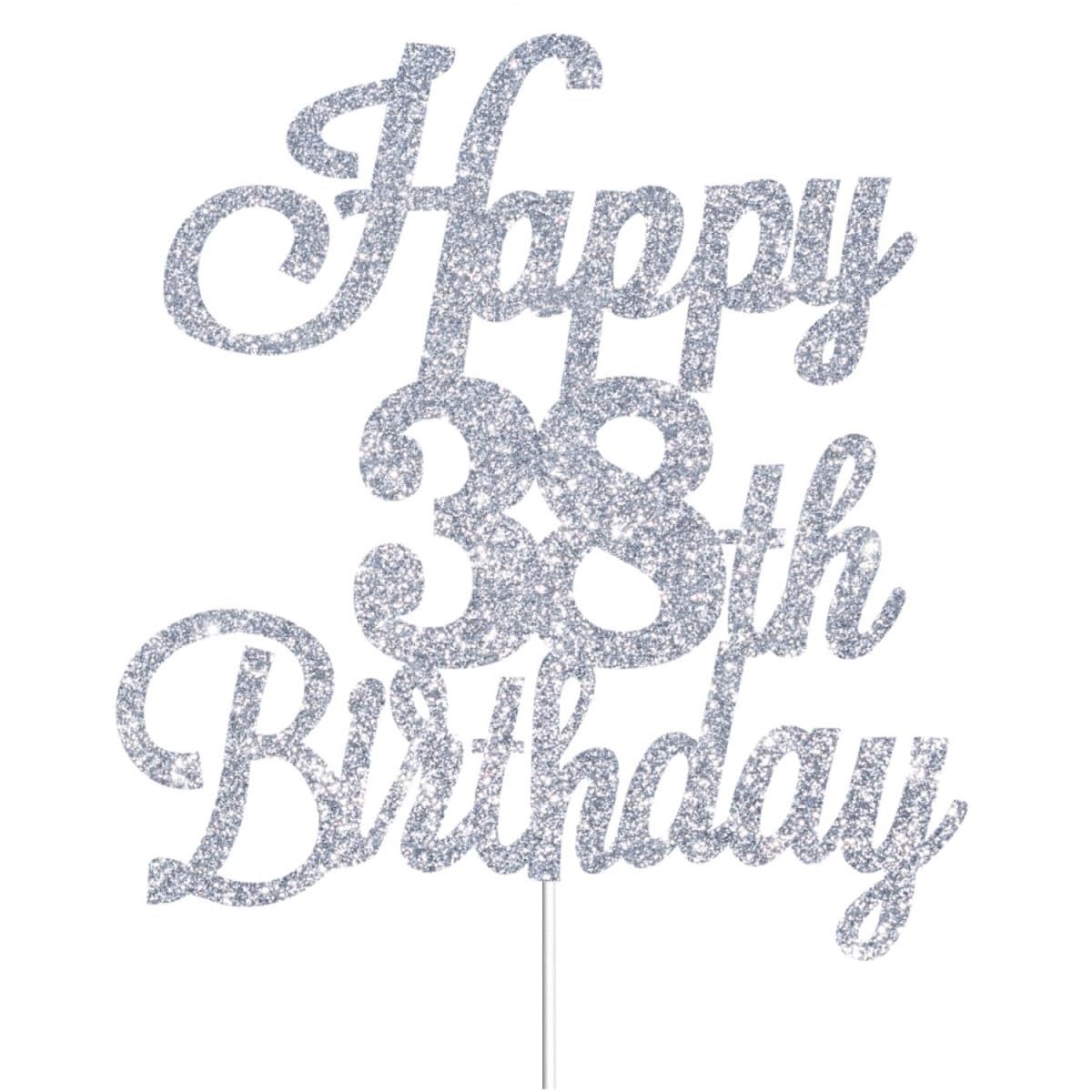 Cheers To 38 Years Cake Topper, 38th Birthday Cake Topper, 38th Anniversary Cake Topper, 38 Cake Topper, 38th Birthday Party, 38 Centerpiece - View #2