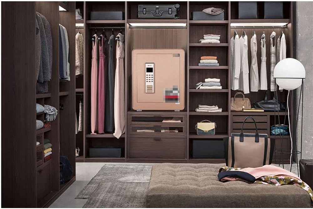 High Digital Electronic Steel for Home and Office Cabinet Safes with Keyboard Safety Box (Color Gold,Size : 38x32x45cm) Safe