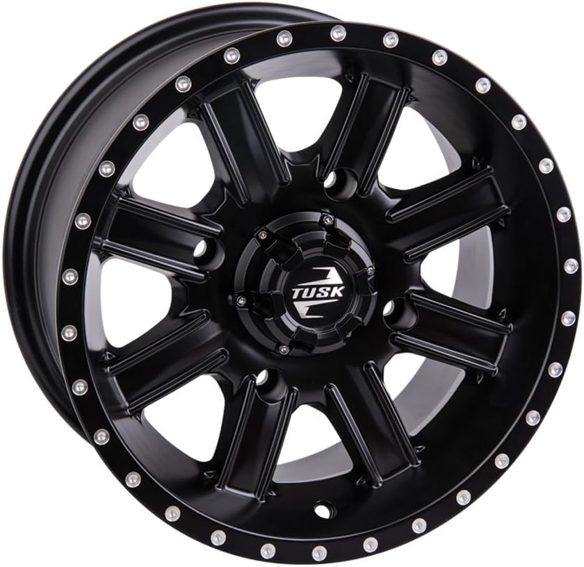 TUSK 4/156 Cascade Wheel 14x7 4.0 + 3.0 Matte Black Compatible with POLARIS RZR/General/Ranger KAWASAKI KRX/Ridge/Mule Pro YAMAHA RMAX/YXZ