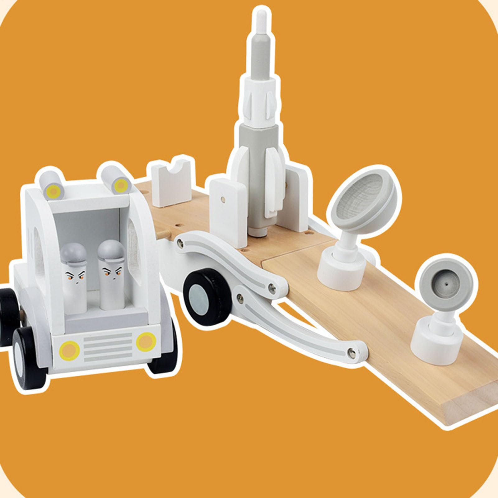 Juguete de Camión Portacoches Modelo Desmontable de Cohete de Madera para | Camión de Juguete para Transportar Coches Para Niños y Niñas, para Juego de Construcción y de
