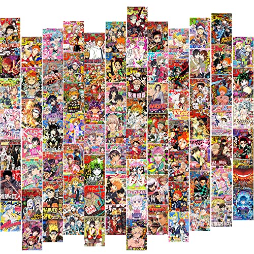 Anime Posters for Room Aesthetic, 84pcs Manga Wall Collage Kit for Anime Room Decor, Colorful Covers of Manga Panels for Wall, Cool Anime Stuff for Bedroom, Trendy Anime Decor for Anime Wall Art
