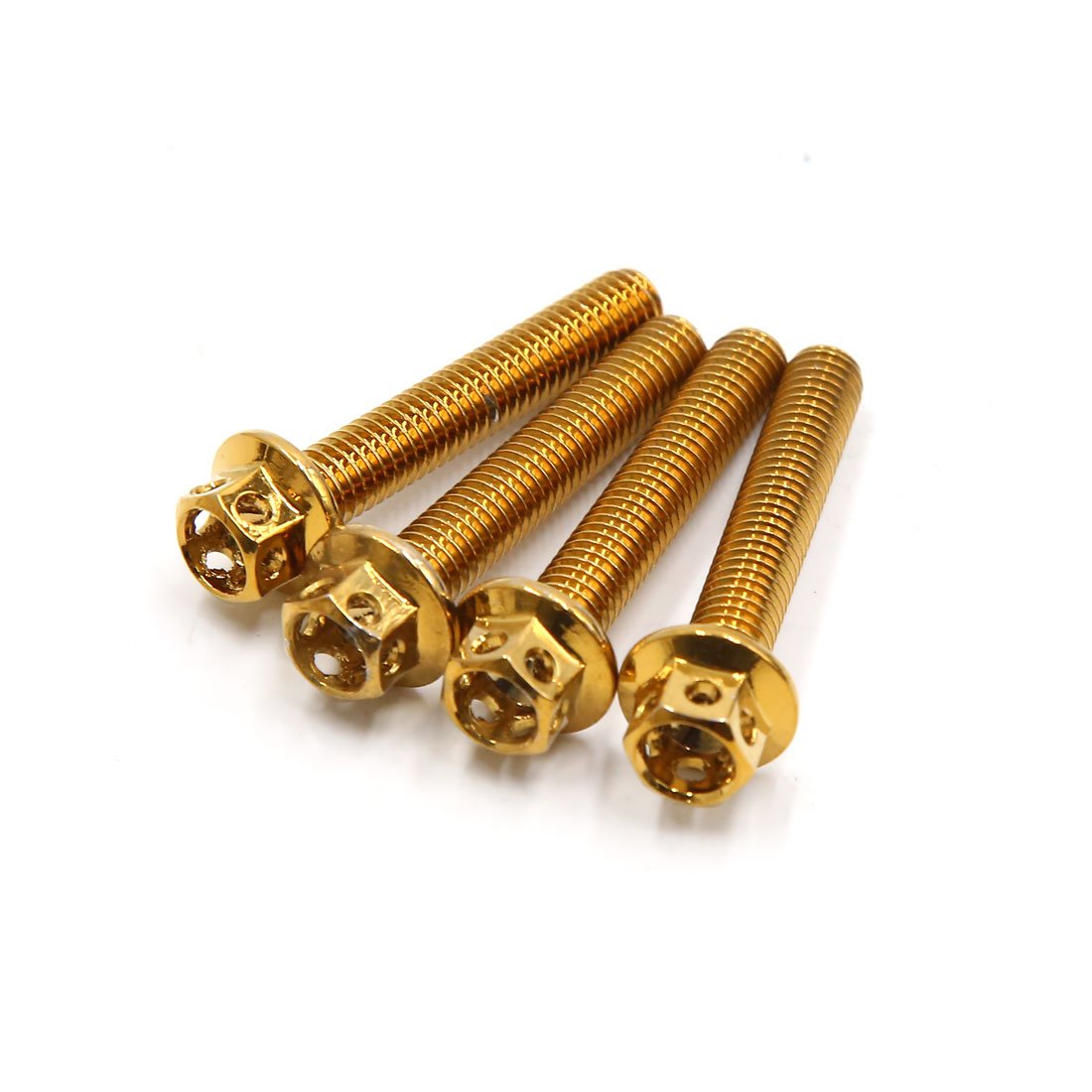 4 Viti Bulloni Moto In Lega Titanio Tono Oro - M6 X 35mm Per Fissaggi Resistanti - Foto 9