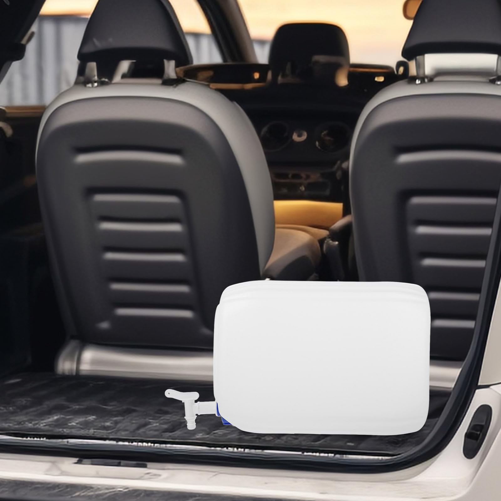 Tanica Portatile per Acqua 20l in Hdpe, con Rubinetto e Beccuccio, Bianco, Contenitore d'Acqua Ricaricabile per Viaggio e Campeggio