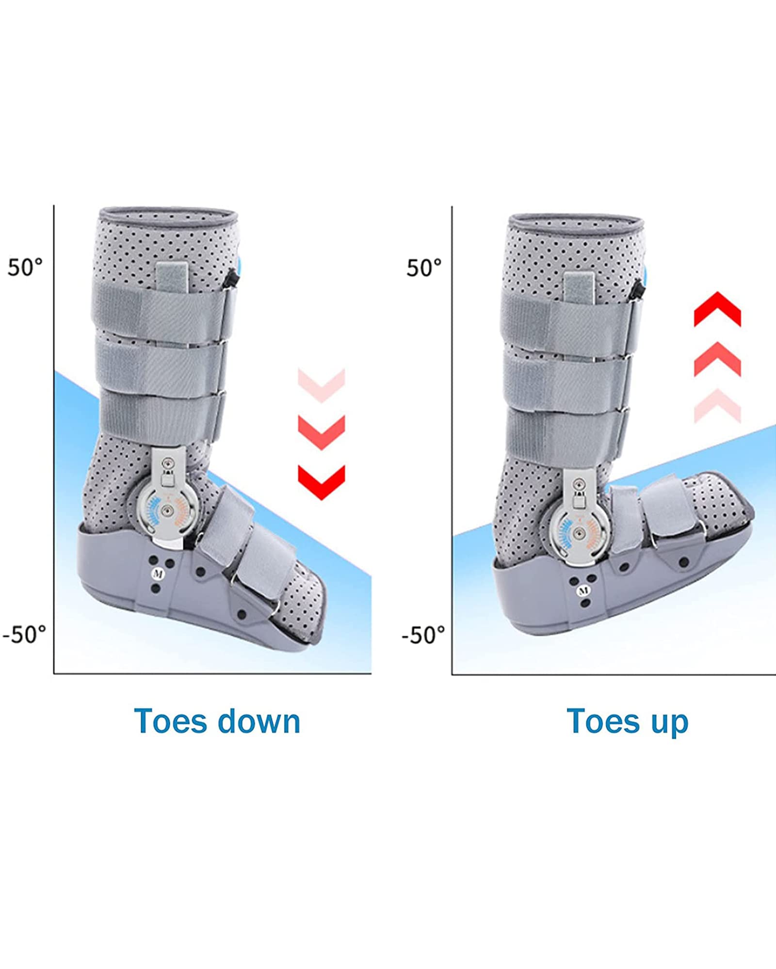 Bota para fascitis plantar de 90 grados para dormir durante la noche Soporte para dorsiflexión del tobillo Férula nocturna ajustable Zapatos para caminar para accidentes cerebrovasculares, l
