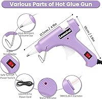 Vista 2 de Pistola de pegamento caliente, kit de mini pistola de pegamento caliente con 30 barras de pegamento, precalentamiento rápido para manualidades