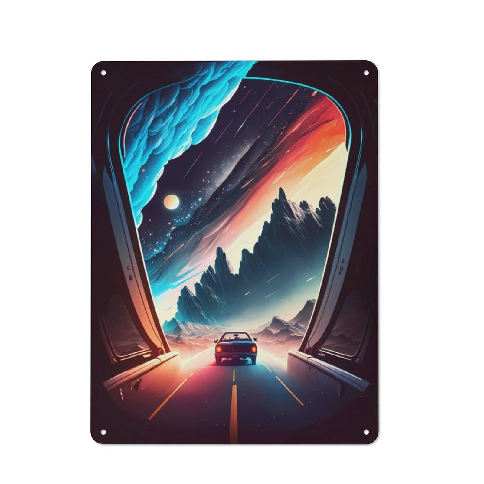 Junmoney Trip To Galaxy Vintage Metal Plaque 40X30cm Featuring For Pub Or Café, Suited To Café Interior Fans